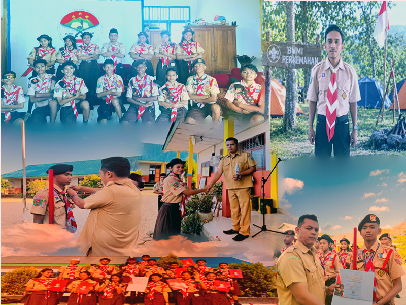 PENYAMBUTAN KONTINGEN JAMBORE NASIONAL GUGUS DEPAN WUHRU PANGKALAN SMP NEGERI TIAKUR