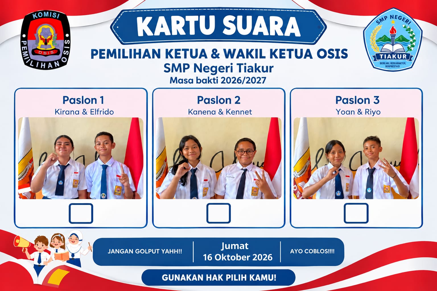 SMP Negeri Tiakur Gelar Pemilihan Ketua OSIS 